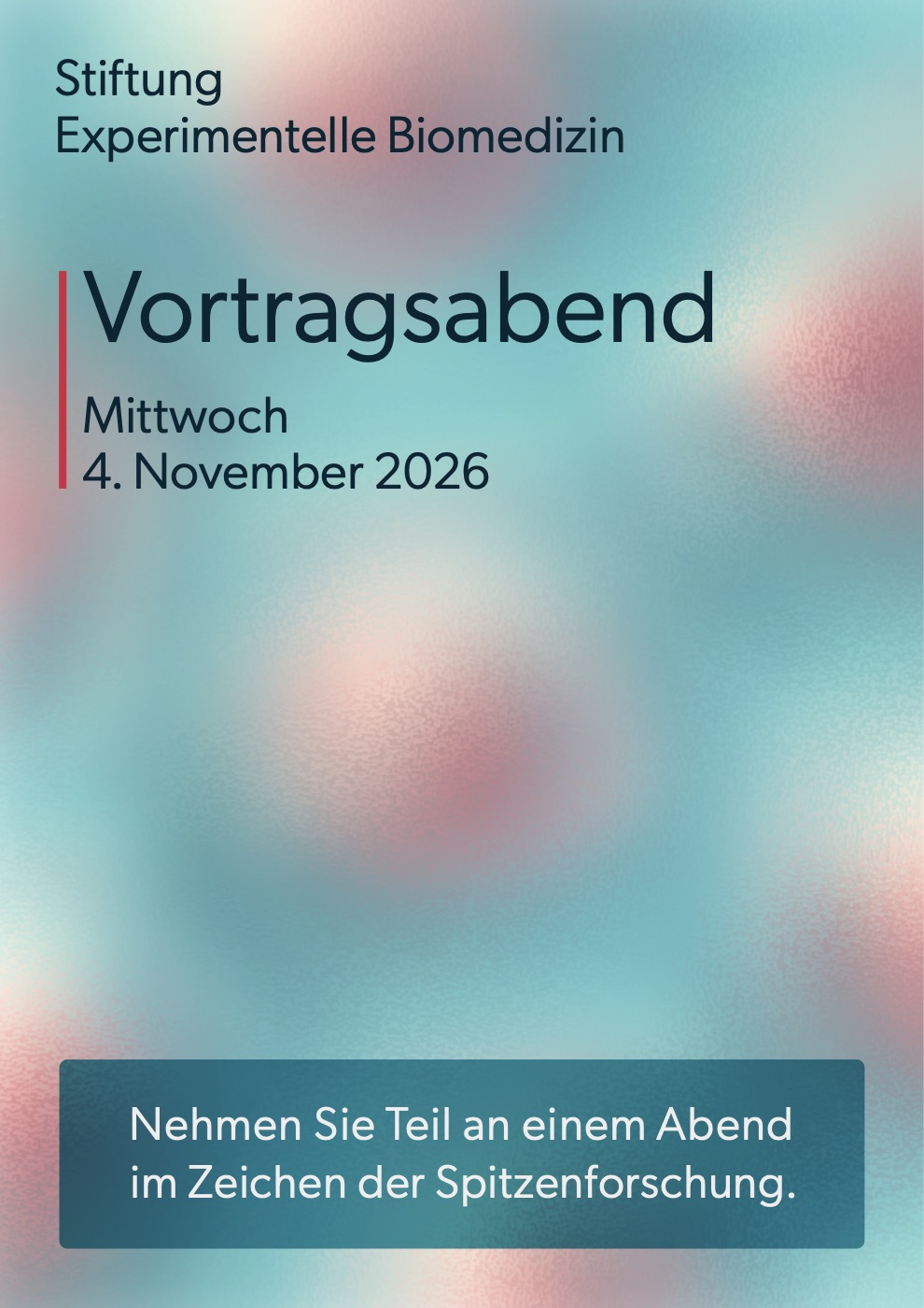Flyer zum Anlass der Stiftung Experimentelle Biomedizin